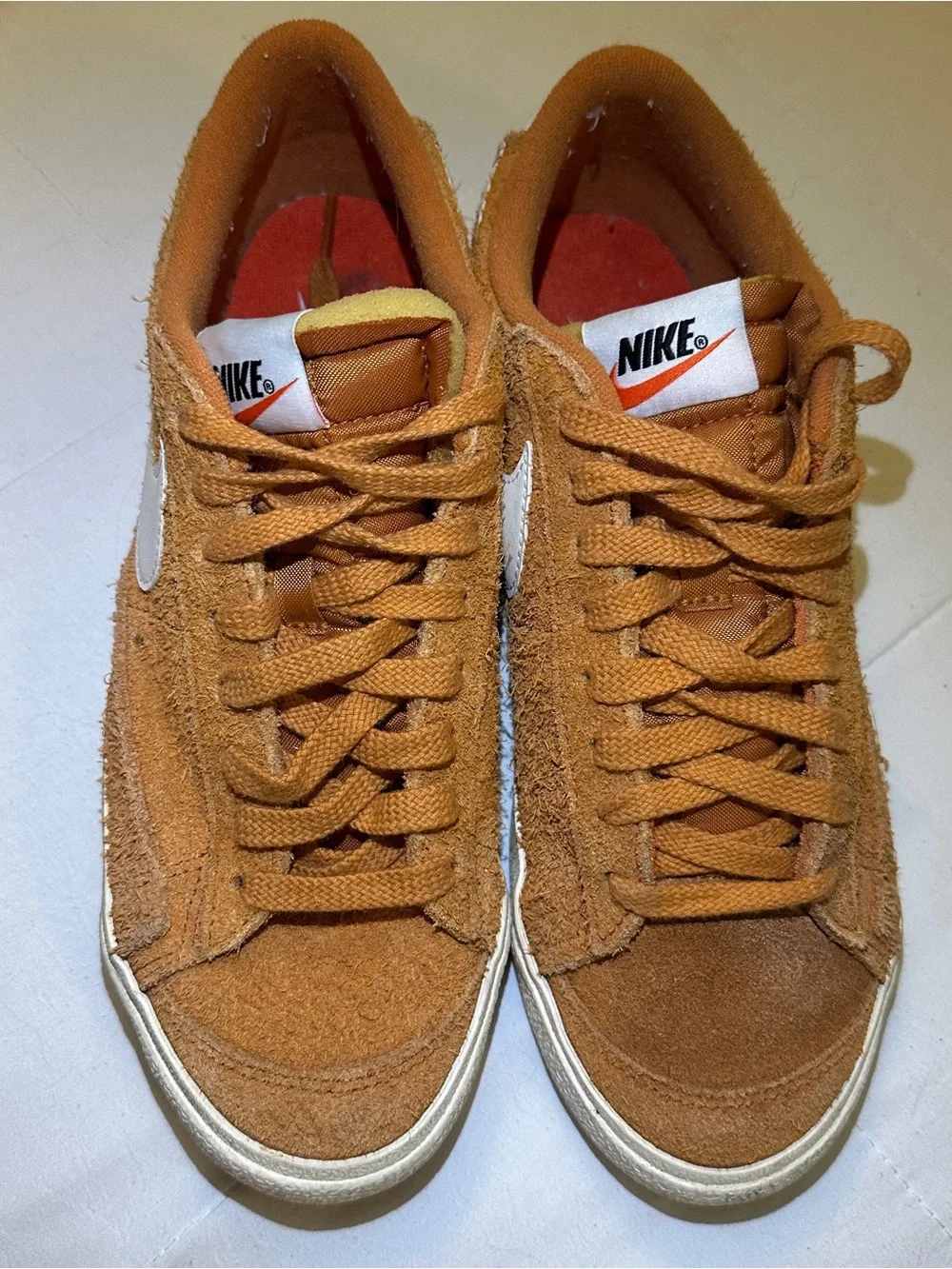 Nike Women’s Suede Low-Top Sneakers - Caramel/White